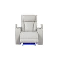 thumbnail image 3 of JERFIT Modern Power Recliner Chair with Massage, LED Lights, USB Charging, Beige Faux Leather Reclining Armchair for Living Room, 3 of 9
