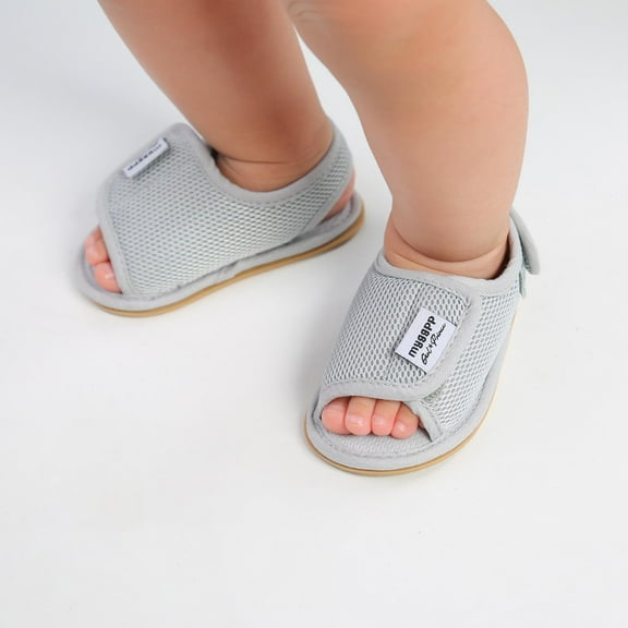Infant Baby Girls Summer Sandals with Flower Bowknot Soft Sole Newborn First Walker Crib Dress Shoes Gray 6-9 Months