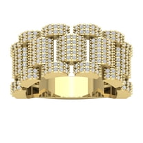 Araiya Fine Jewelry 10K Yellow Gold Round-shape Lab Grown Diamond Fashion Band Ring ( 1 2/5 cttw, D-F Color, VS Clarity) Size 8