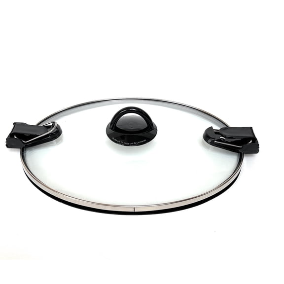 Replacement Locking Glass Lid for 7 Quart Slow Cooker, Oval Tempered Glass Lid with Clips