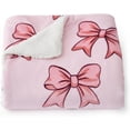 thumbnail image 6 of Gentlesoft Bow Blanket for Couch Chair, Thick Warm Sherpa Throw Pink Room Decor for Christmas, Cozy Gifts for Women, Kids, Teen Girls, Toddler, Baby, Grandkids, Cute Fleece Blanket, 50"x60", 6 of 8