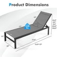 thumbnail image 2 of Gymax Set Of 2 Patio Chaise Lounge Outdoor Adjustable Lounge Chair W/ 6-Position Backrest Grey, 2 of 9