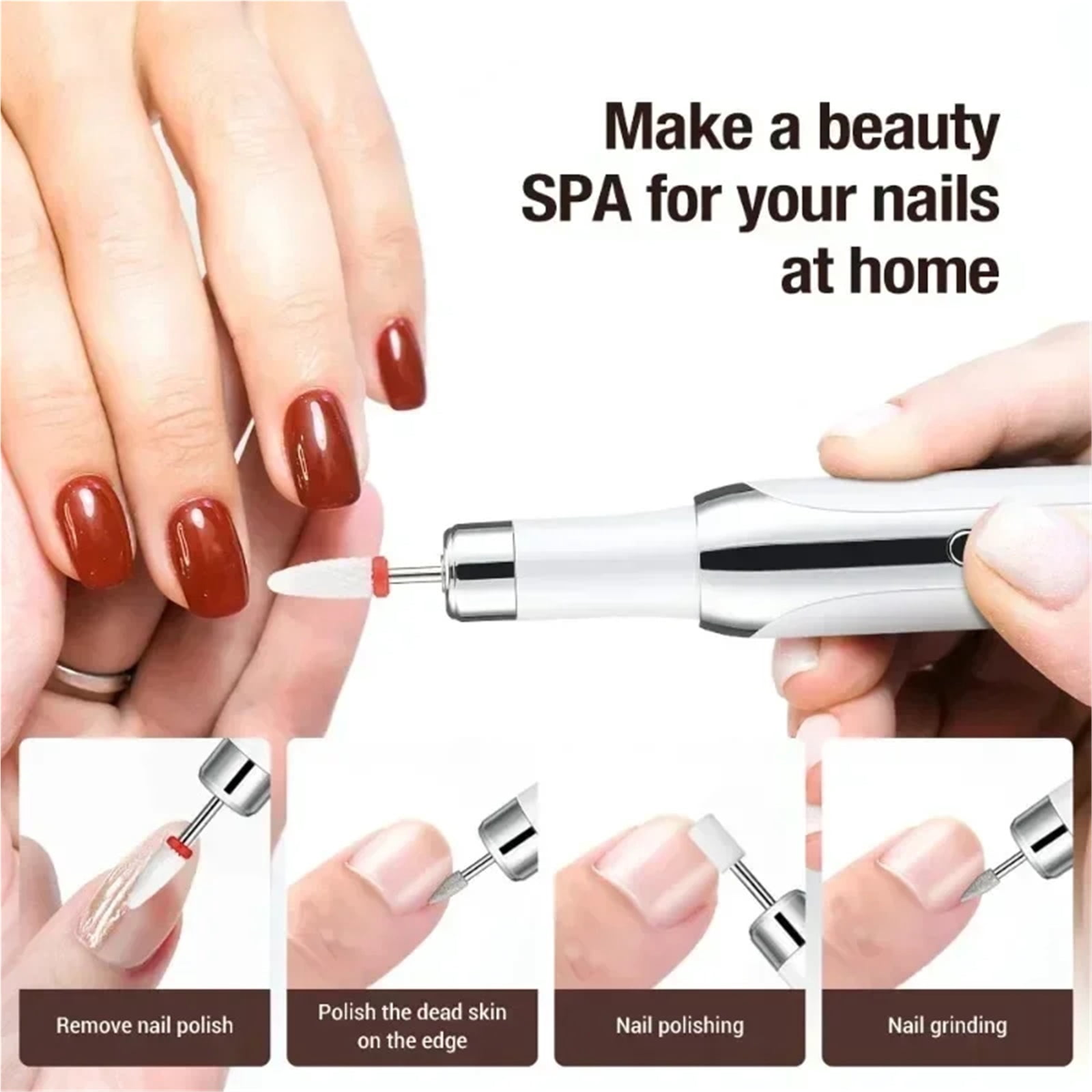 Electric Nail Drill Machine Set Polish Manicure Professional Nail Polishing Tool Pedicure Grinding Equipment Mill for Gel Nail