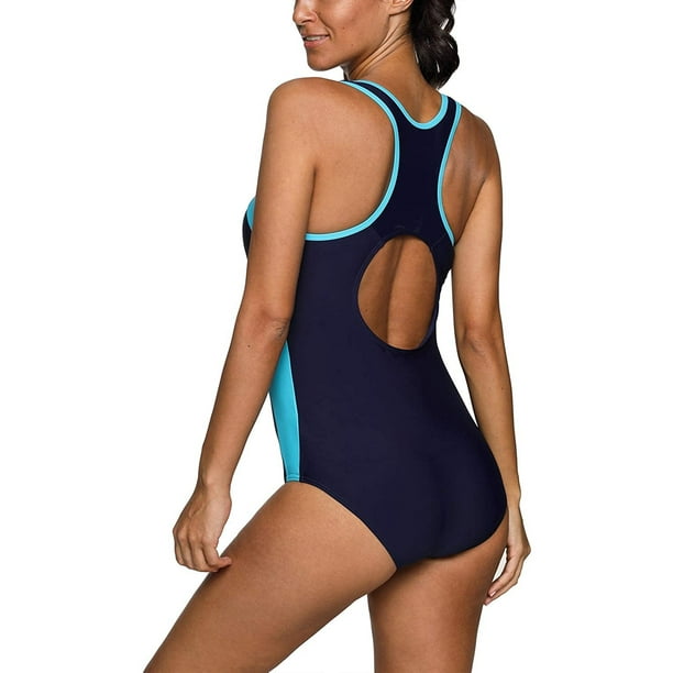 Women's Athletic One Piece Swimsuit Racerback Slimming Bathing Suit 