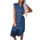 thumbnail image 5 of Vestido de blusas con cuello de solapa Vestido elegante de mujer desgastado con cinturón Traje diario, 5 of 6