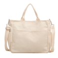 thumbnail image 1 of Bolso De Mujer De Un Solo Hombro De Color Sólido Informal Simple De Moda Bolso De Lona Totalizador De Gran Capacidad, 1 Pieza, Beige, 1 of 5