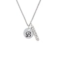 thumbnail image 2 of Delight Jewelry Silvertone Large Script Letter - B - 3/4'' Disc - Silvertone Sisters Best Friends Forever Bar Charm Necklace, 23", 2 of 4