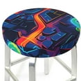 thumbnail image 3 of Hirioo Neon City Map for Round Bar Stool Seat Covers Washable Stool Cushion Slipcover Elastic Bar Chair Covers for 12-14 Inch Chair-12 inch, 3 of 7