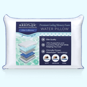 Mediflow Water Pillow - Elite Collection, Cooling Gel Memory Foam Pillow. Orthopedic Pillow for Neck Pain Relief, Adjustable Water Pillow for Sleeping. (1 Pillow)