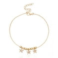 thumbnail image 1 of Bracelets Anklets Forme Étoile Ajustable avec Strass Style Simple Accessoire de Mode Pendentif Suspendu Cheville pour Femmes Or, 1 of 7