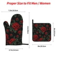 thumbnail image 2 of Pofeuu Roses Print Oven Mitts and Pot Holders 4 pcs Set,High Heat Resistant 500 Degree Extra Thicken Long Kitchen Cotton Oven Glove for Cooking, 2 of 6
