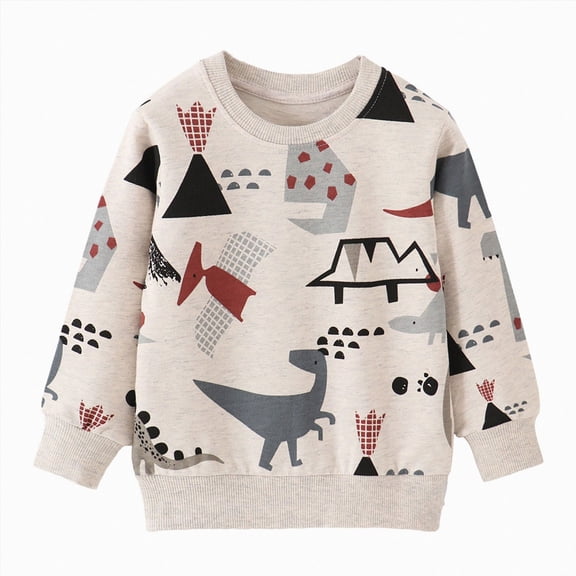 Gerichy Toddler Boys Sweatshirts Cotton Long Sleeve Pullover Boy Crewneck Tops Cartoon Sport Shirts for Kids 12M-7T