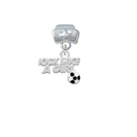 Kick Like a Girl with Enamel Soccer Ball - Nurse Hat Charm Bead