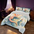 thumbnail image 2 of Manfei Kawaii Dragon Animals King Size Comforter Sets,Fantasy Cloud Starry Sky Comforters King Size,Blue Yellow,Light Gray Reversible,3pcs,1 Comforter and 2 Pillowcases, 2 of 7