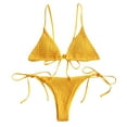 thumbnail image 2 of WREESH Women Push Up High Cut Lace Up Smocked String Bikini Set Two Piece Swimsuit, 2 of 8