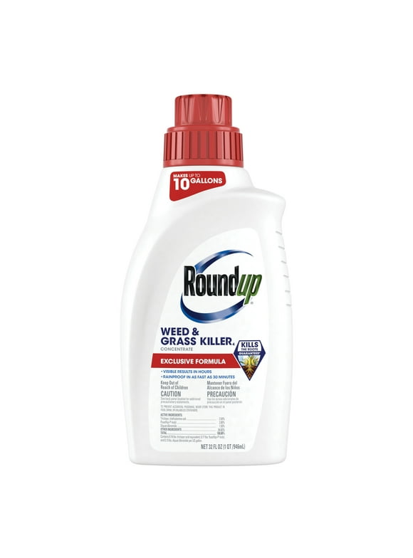 Roundup Weed & Grass Killer Concentrate, Use in Flower Beds and Other Areas of Your Yard, 32 fl. oz.