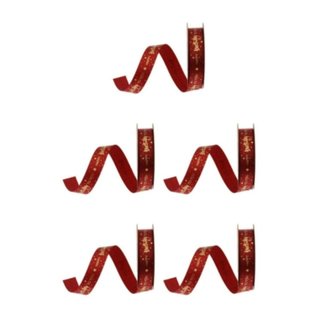Guardoinrt Happy Birthday Ribbons DIY Gift Wrapping for Cake Flowers Box Red 10Yard 1.5cm 5Set
