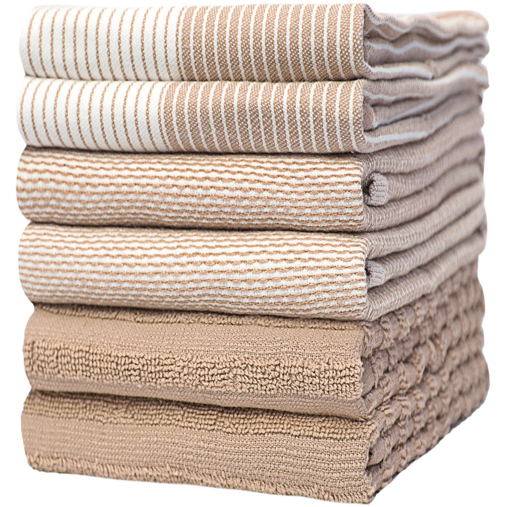 Premium Kitchen Towels (20”x 28”, 6 Pack) Large Cotton Kitchen Hand