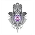 thumbnail image 3 of Ambesonne Evil Eye Duvet Cover Set, Ethnic Drawn Hand of Fatma, 2-Calking, Purple White and Black, 3 of 7