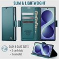 thumbnail image 3 of CaseMe Leather For Samsung Galaxy Z Fold8 Ultra 5G Wallet Case with RFID Blocking, Card Holder Magnetic Clasp Kickstand Folio Case,Green, 3 of 12