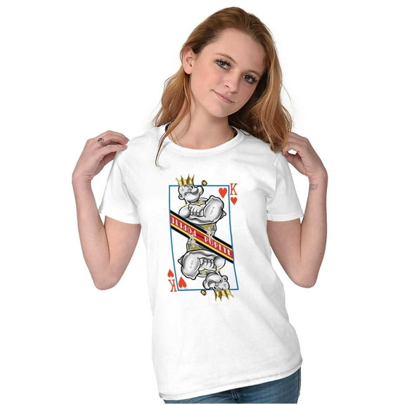 Popeye King of Hearts Playing Card Women's T Shirt Ladies Tee Brisco Brands S