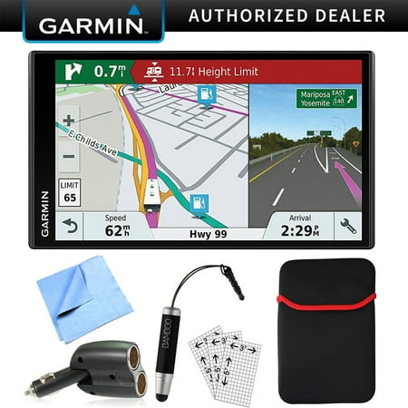 Garmin RV 770 NA LMT-S RV Dedicated GPS Navigator Essential Camping Accessory Bundle includes Car Charger, Cleaning Cloth, Screen Protectors, Hardshell Case and Bamboo Stylus