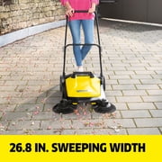 Karcher S 4 Twin, Push Sweeper, 5.25 Gallon, Outdoor Walk-Behind Street Sweeper