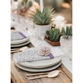 thumbnail image 5 of Purple Grey Cloth Napkins Set of 8 Reusable Dinner Napkins, Chic Garden Floral Stripe Aesthetic Flower Cocktail Napkin Washable Table Napkins for Wedding/Holiday Party/Baby Shower 20"x20", 5 of 7