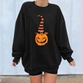 thumbnail image 4 of Chandails en Molleton Citrouille Halloween pour Femmes Chandail Imprimé Manches Longues Col Rond, 4 of 6