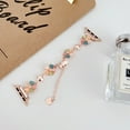 thumbnail image 3 of Dressy Chain Bracelet Compatible for Apple Watch Band 42mm 44mm 45mm 49mm, Elegant Bling Leaf Clover Chic Band for iWatch Series 9 8 7 6 5 4 3 2 1 SE Ultra Women Girls Wrist Strap, Rosegold/Color, 3 of 6