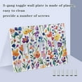 thumbnail image 3 of Yayeee Toggle Light Switch Wall Plate 2-Gang 4.56"x4.48" Decorative Outlet Cover, Purple Wildflower Pattern, 3 of 7