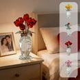 thumbnail image 3 of Crystal Rose Bouquet in Vase, 5.6 Inch Tall Red Crystal Flower Arrangement, Valentine's Day Gift for Wife, Mother, Girlfriend, Elegant Desk Decor, Office Home Shelf Display, Anniversary Keepsake, 3 of 7