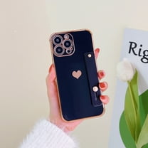 Dteck Case for iPhone 11 Pro,Soft TPU Gold Plated Striped Bumper with Adjustable Wristband Kickstand Slim Thin Cover Anti-Scratch Shockproof Protective Case for iPhone 11 Pro,Black