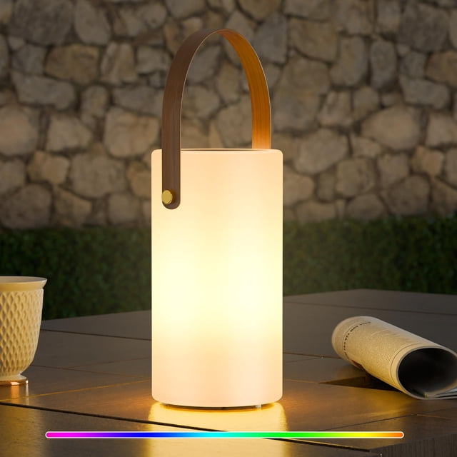 Lámpara de mesa solar uuffoo portátil LED 8 colores IP44