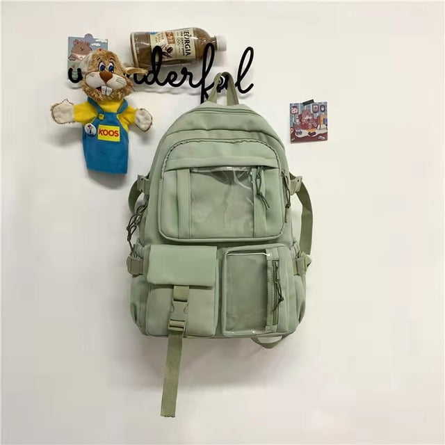 Mochila De Estilo Coreano Rosa Kawaii, Linda Mochila De Color Caramelo De Oso De Dibujos Animados De Moda, Mochila Y Monedero Informal, Simple Y Versátil Para Niñas Y Mujeres