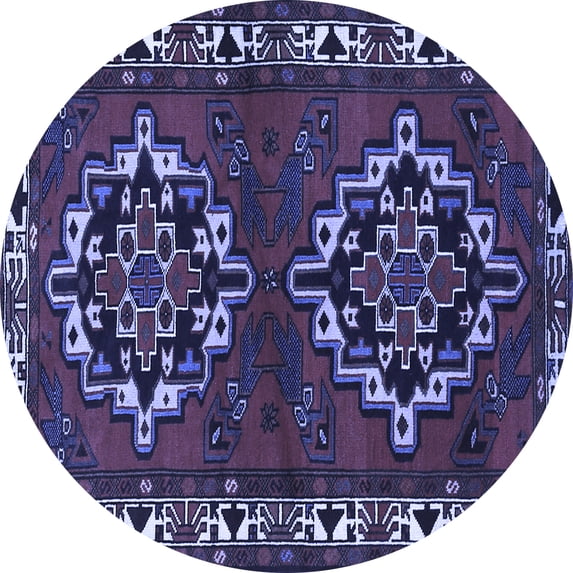Ahgly Company Indoor Round Persian Blue Traditional Area Rugs, 6' Round