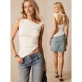 thumbnail image 6 of Women 2026 Cute Summer Casual Sleeveless Slim Fit Y2k Spring Outfits Going Out Tank Top Cream White S, 6 of 7