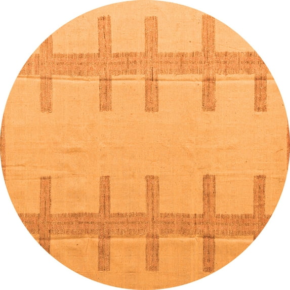 Ahgly Company Indoor Round Solid Orange Modern Area Rugs, 4' Round