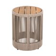 thumbnail image 3 of Christopher Knight Home 15" Round Side Table, Acacia Wood Top with Rope & Iron Base, Beige, 3 of 8