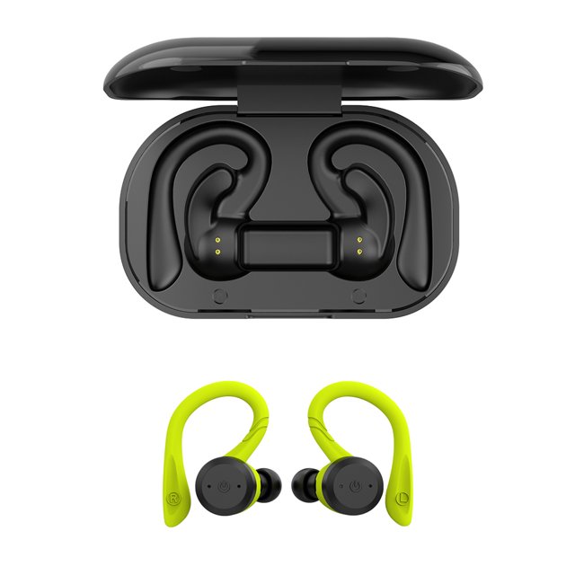 Moyic Auriculares Auriculares inalámbricos Cabina de carga Bluetooth 5.0 Auriculares estéreo Auriculares deportivos manos libres para Cables de audio/vídeo verde