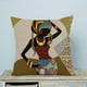 thumbnail image 1 of ABPHQTO Mujer africana Funda de almohada Funda de almohada Protector de almohada Dos caras 45x45 cm ABPHQTO  PillowC100-18x18, 1 of 2