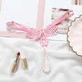 thumbnail image 2 of Womens Underwear Transparent Hot Embroidered Pearl Massage T Pants Open Crotch Thong Panties, 2 of 3