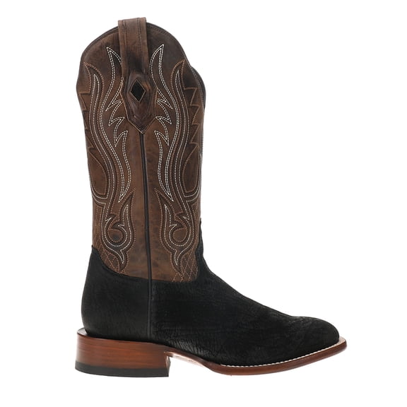 Stetson Men's River Horse Exotic Hippopotamus Western Boot Broad Square Toe Black 9 D(M) US