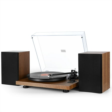 1 BY ONE Hi-Fi Record Player, Turntable with Built-in Bluetooth Receiver, Vinyl Record Player with External Speakers, Unique Design Turntable with Magnetic Cartridge, Auto Off