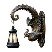 MMJ Solar Lights Outdoor Resin Phoenix Long Tail Bird Wall Decor for Garden Patio Courtyard