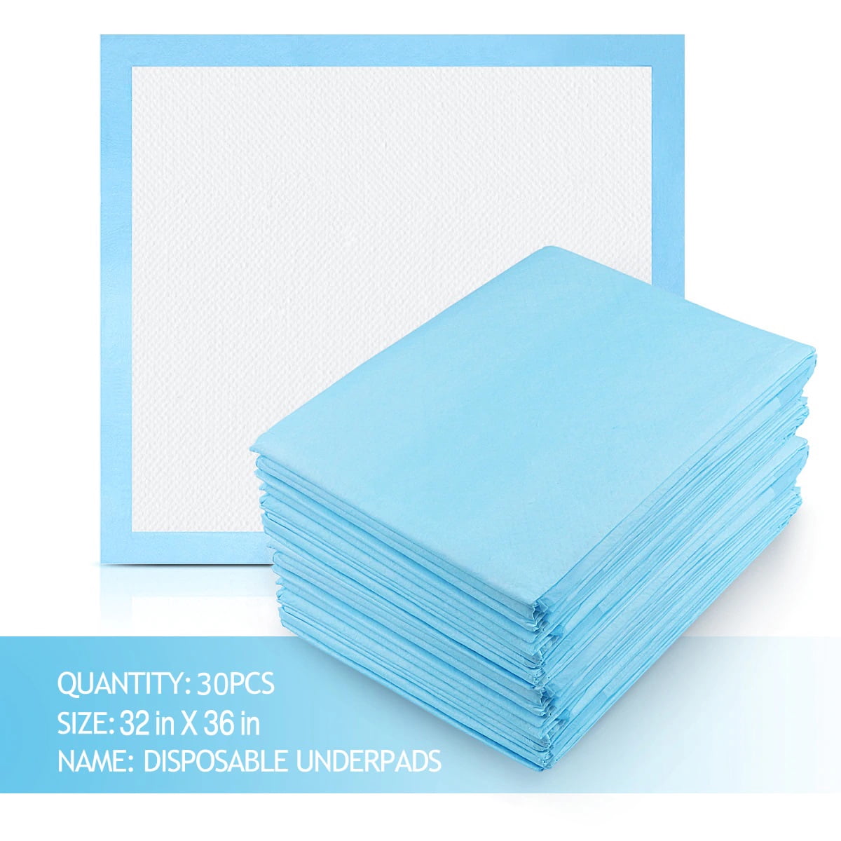 Buyockss Disposable Incontinence Pads 40 Count 32" x 36" Quilted Underpad Premium Absorbency 1000ML