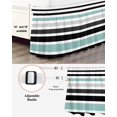 thumbnail image 3 of Turquoise Black Stripe Wrap Around Bed Skirts for King Bed 16" Drop,Bed Skirt with Adjustable Elastic Belt Dust Ruffle Bed Valance for Bedroom Hotel Modern Abstract Coarse Striped Bed Frame Cover, 3 of 7