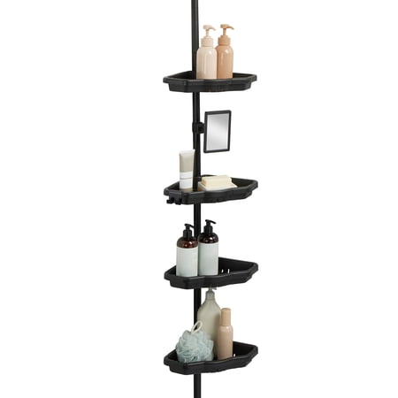 Bath Bliss 4 Tier Corner Shower Organizer in Black