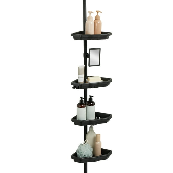 Bath Bliss 4 Tier Corner Shower Organizer in Black