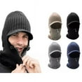 thumbnail image 3 of ZOELNIC Winter Hats Scarf Warm Knit Hats Cap Neck Warmer Winter Hat & Scarf for Men Women, Navy Blue, 3 of 5